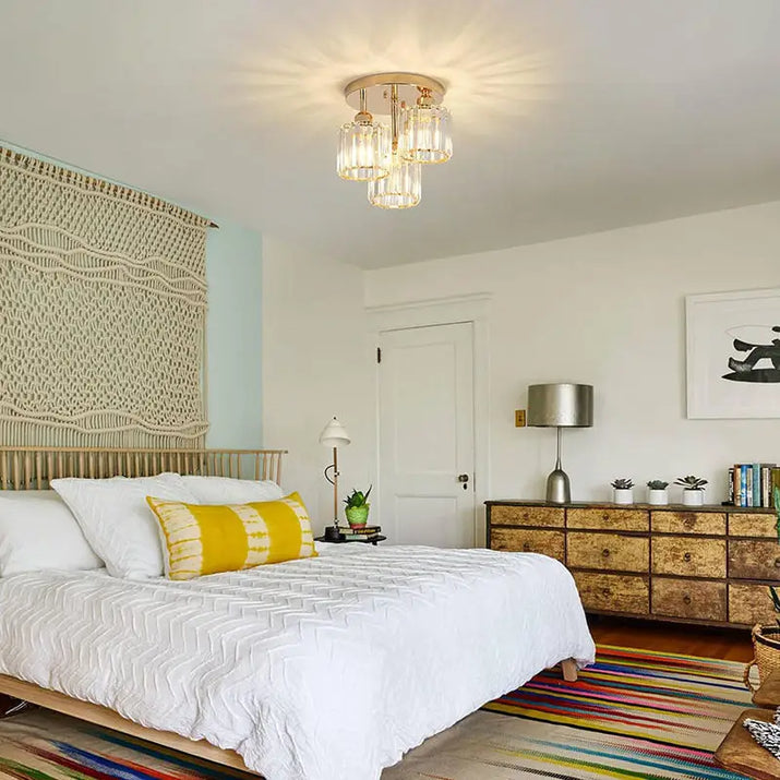 Crystal flush mount ceiling light.