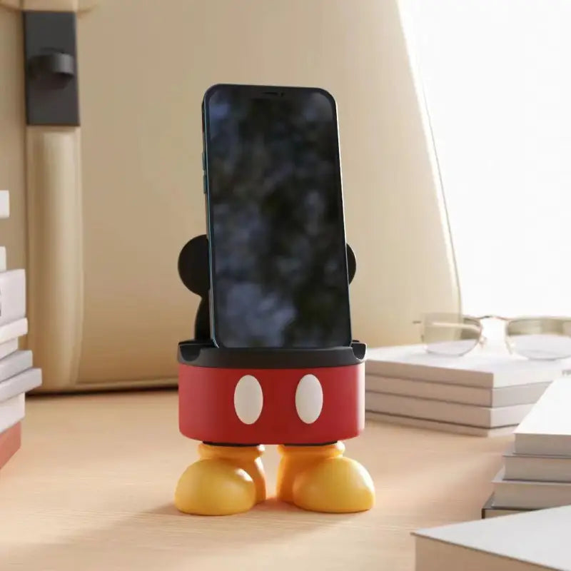 Mickey Mouse-themed phone holder.