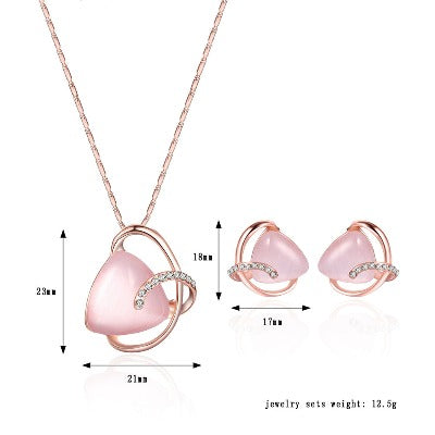 pink Two-piece Jewelry Set