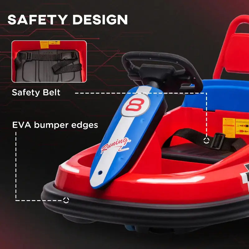 Kids bumper car with red and blue colors for kids bumper fun at the amusement park