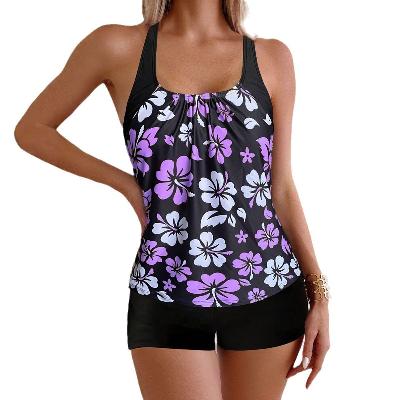 purple flower tankini