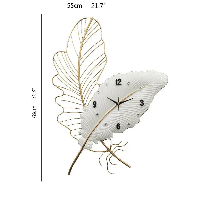 Decorative Feather Clock - sleek-selections