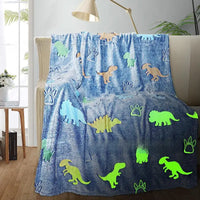 Dinosaur-themed glow-in-the-dark blanket.