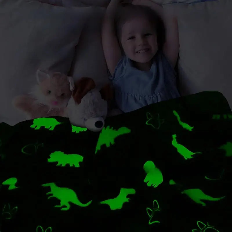 Glow-in-the-dark dinosaur blanket.