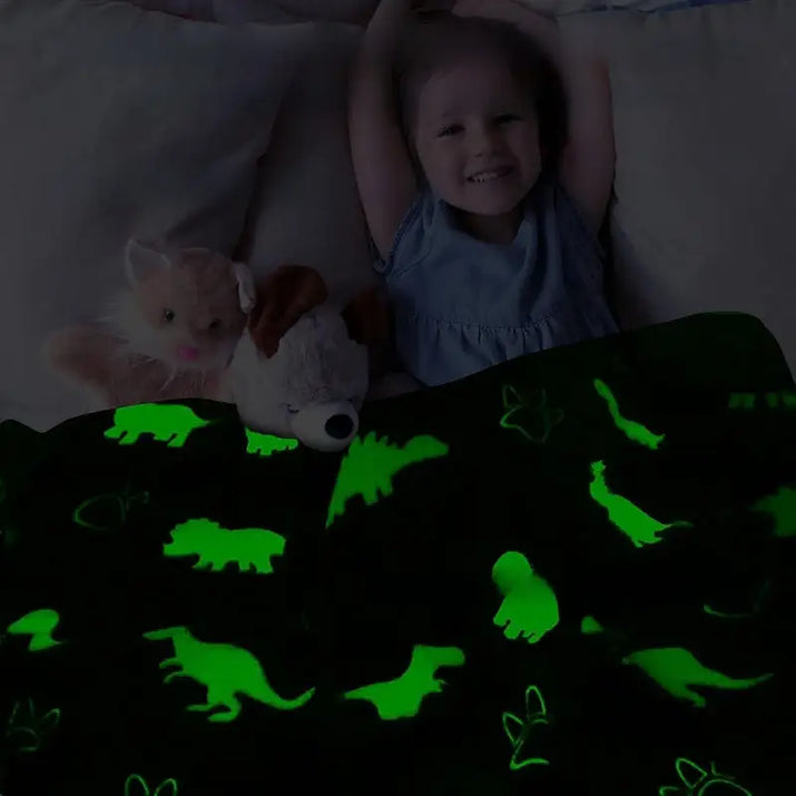 Glow-in-the-dark dinosaur blanket.