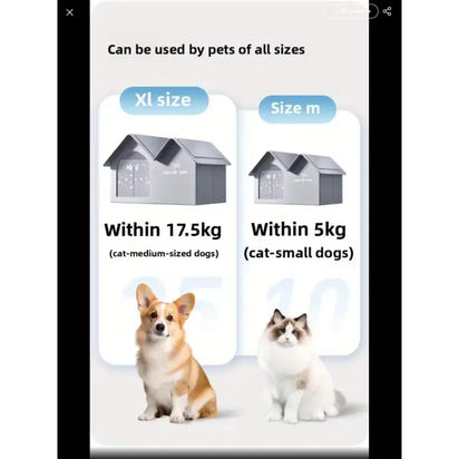 Pet house size comparison.