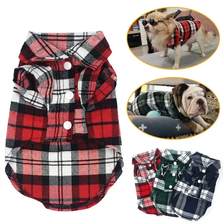 Dog plaid pet clothes featuring stylish plaid pet clothes for dogs