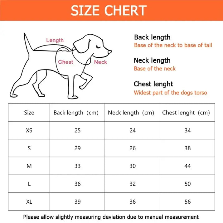 Dog plaid pet clothes size chart for stylish and comfortable plaid pet clothes