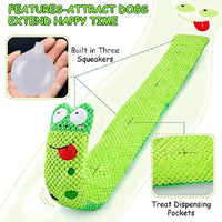 Green plush dog toy as part of Dog Puzzle Feeder Interactive Toy for engaging pets