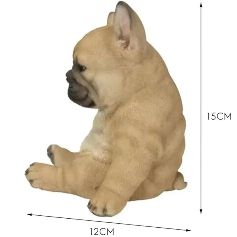 Tan French Bulldog figurine as a charming dog resin ornament for home decor