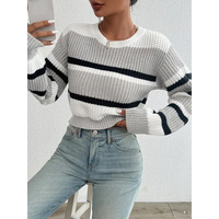 Striped knit sweater.