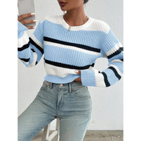 Striped knit sweater.