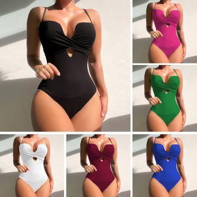 One-piece Fashion Pure Color Slimming Swimsuit