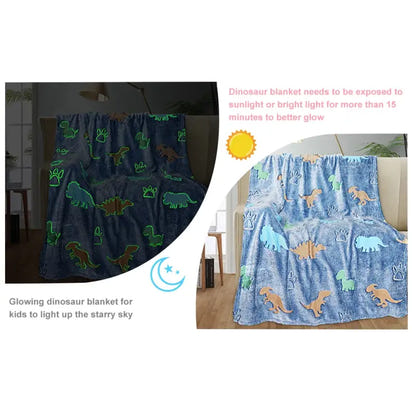 Dinosaur Coral Velvet Luminous Blanket