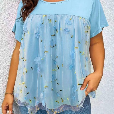 Plus size Floral Chiffon Top