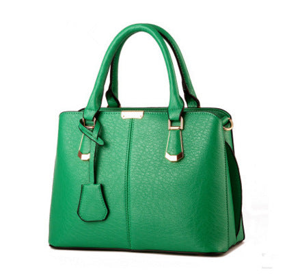 green Solid Color Fashion Ladies Handbag Large Capacity