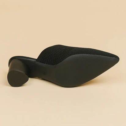 Slip On Baotou Pointed Toe Block Heels