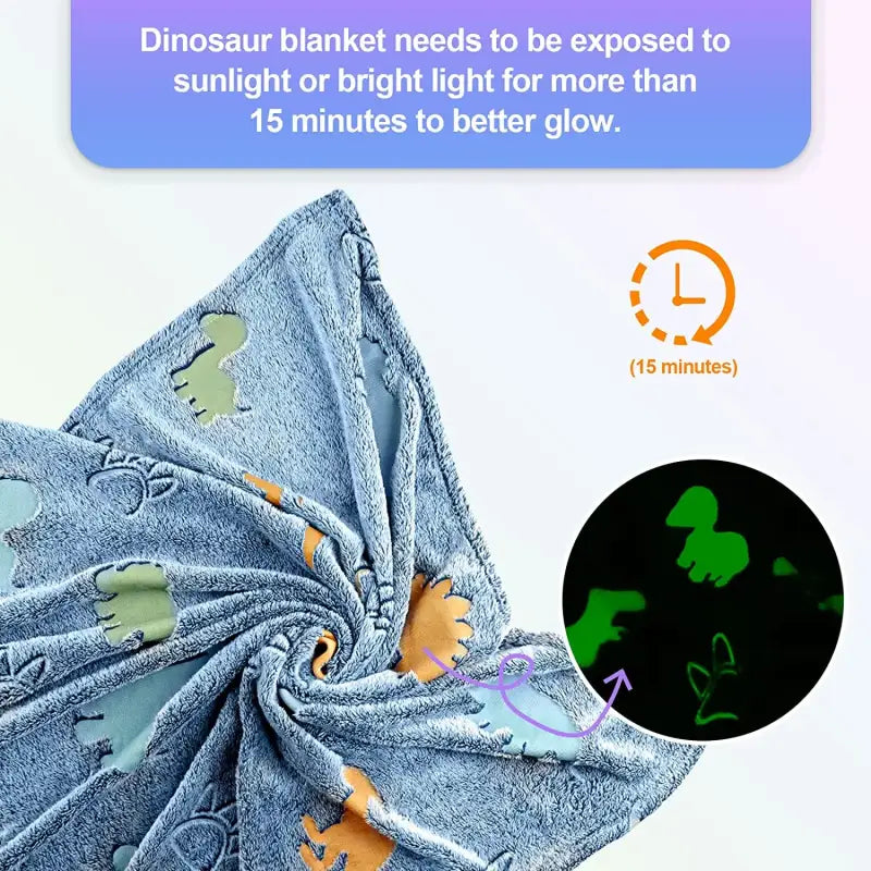 Dinosaur Coral Velvet Luminous Blanket