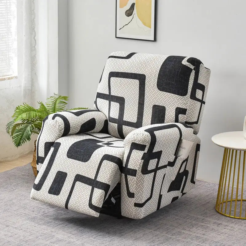 Patterned Recliner Chair Cover made with elastic sofa cover for a perfect fit