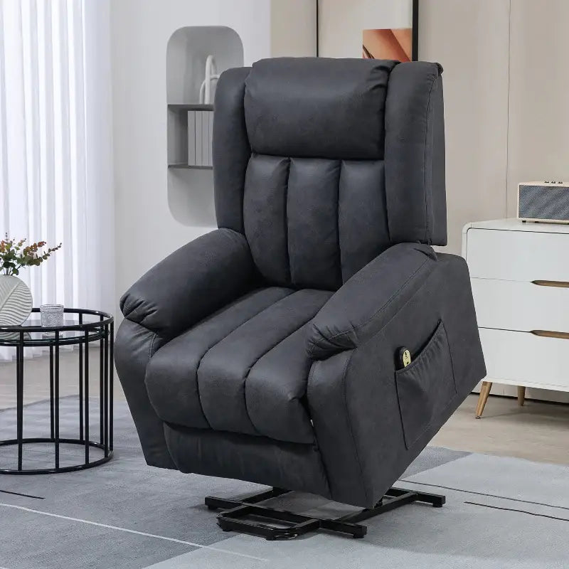 Gray power lift recliner in an Electric Lift Chair for ultimate comfort and mobility