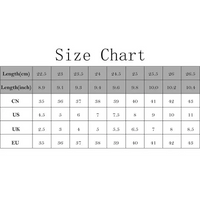 Shoe size chart.
