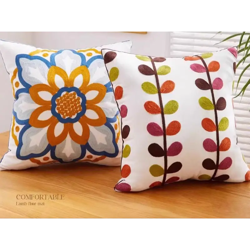 Two decorative throw pillows.