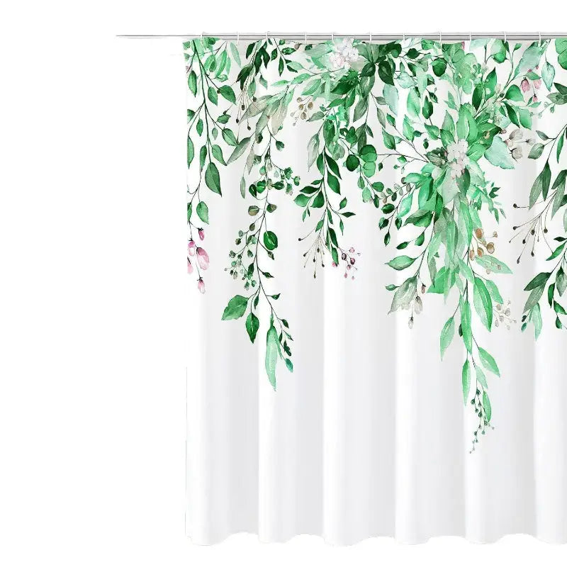 Floral shower curtain.