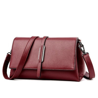 red wine Stitching Small Square Shoulder Bag