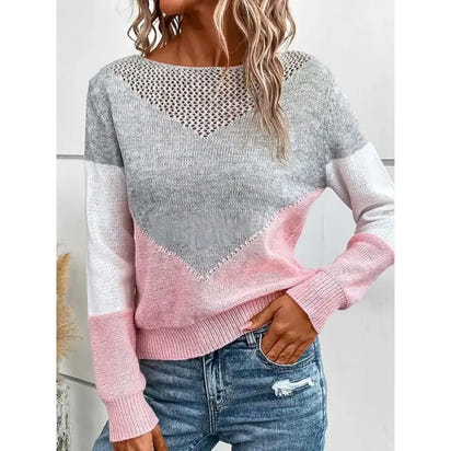 Farbblock Cut Out Pullover Damen Pullover Pullover