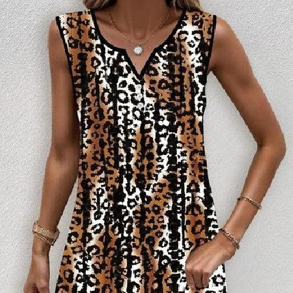 Women's Printed Sling Fashionable V-neck Dress