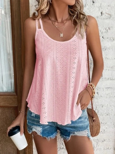 pink Women's Double-shoulder Tank Top