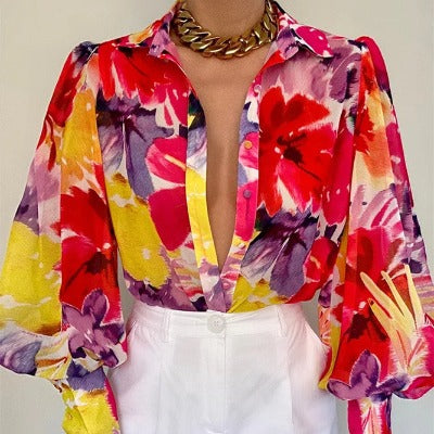 multi color floral blouse