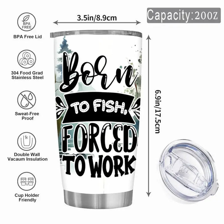 Insulated tumbler with lid.