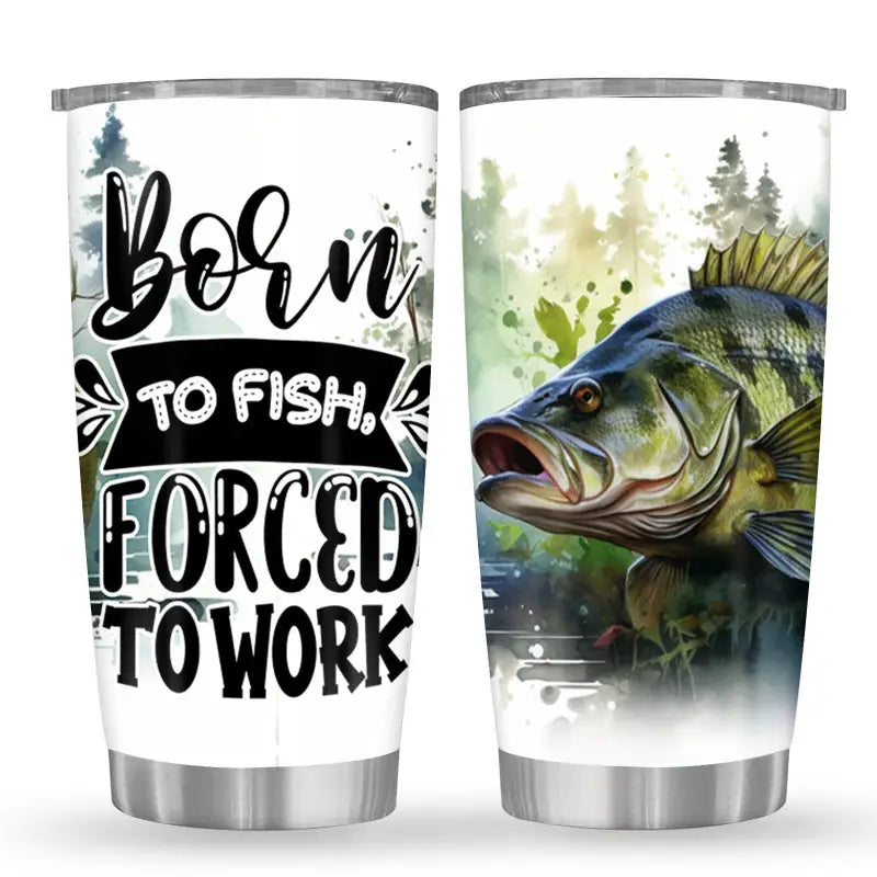 Two fishing-themed tumblers.