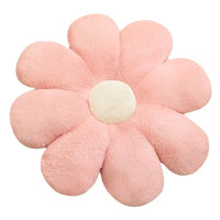Pink plush flower pillow.