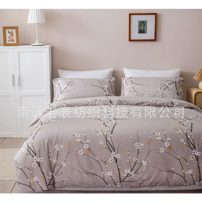 Floral-patterned bedding set.