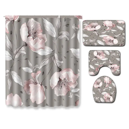 Floral bathroom set.