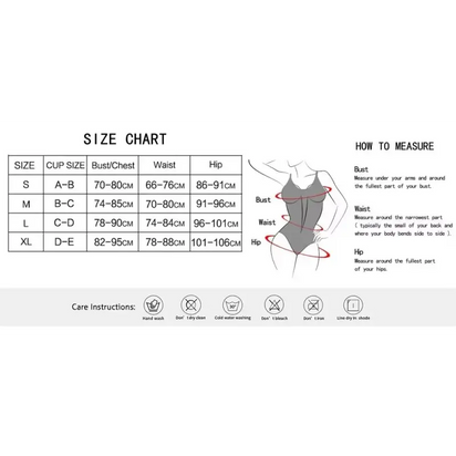 Clothing size chart.