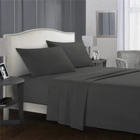 Dark gray bed sheet set.