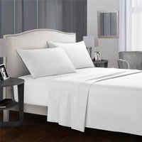 White bed sheet set.