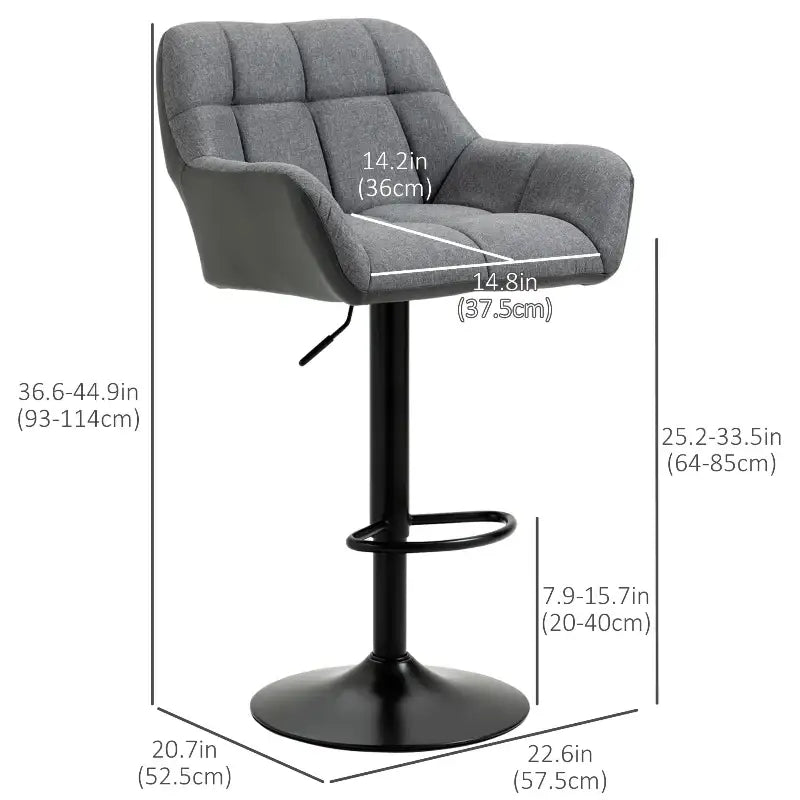 Set of 2 Adjustable Bar Stools - sleek-selections
