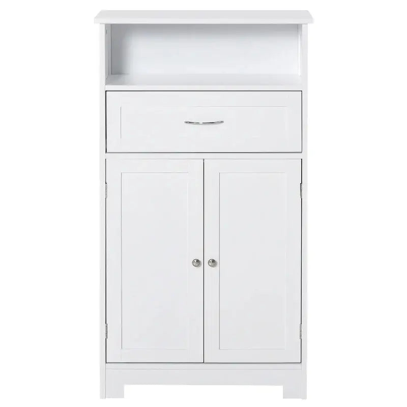 White storage cabinet.