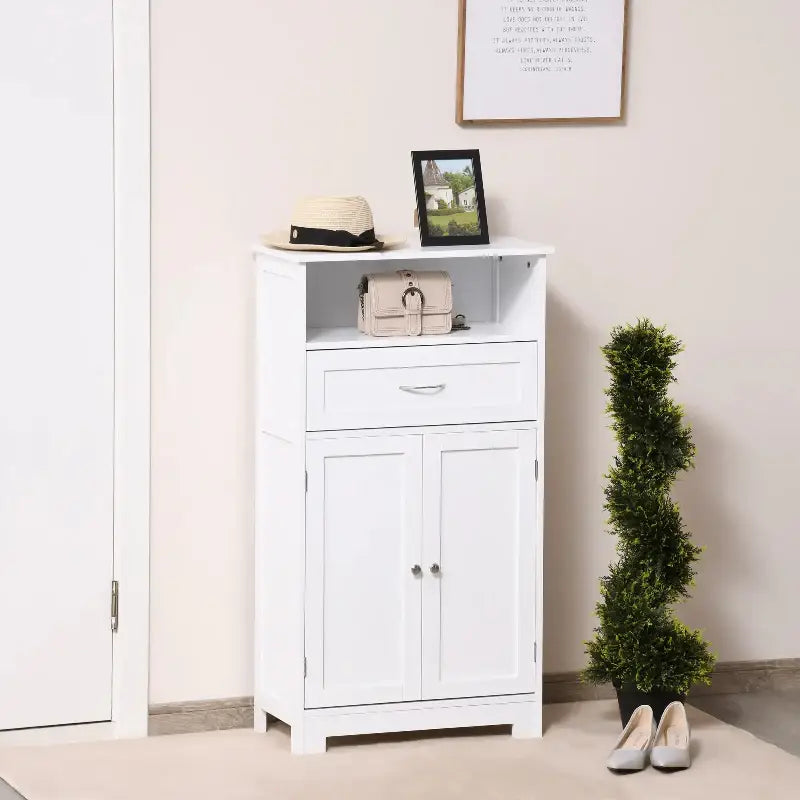 White storage cabinet.