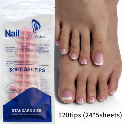 Soft gel toe nail tips.