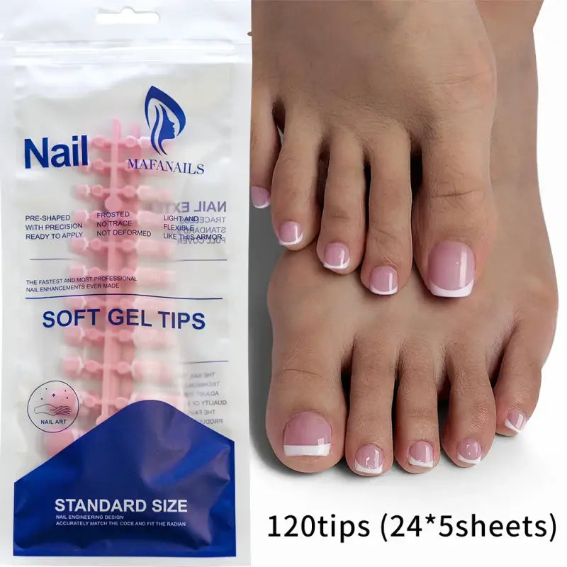 Soft gel toe nail tips.