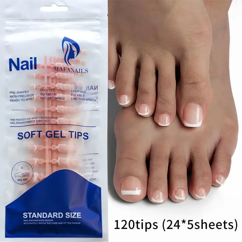 Soft gel toe nail tips.