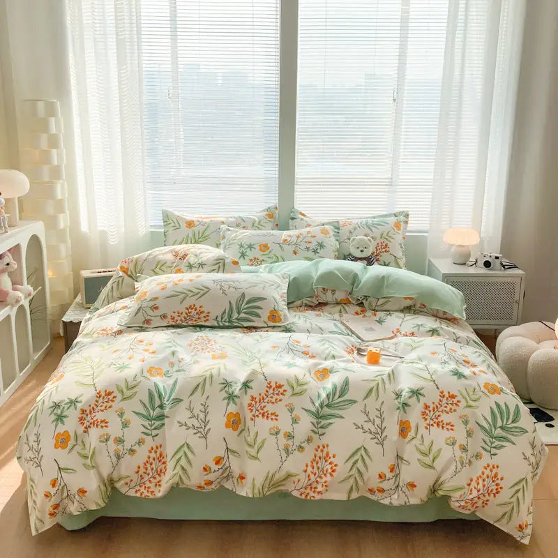 Fresh four-Piece Set Washed Cotton Bedding - sleek-selections
