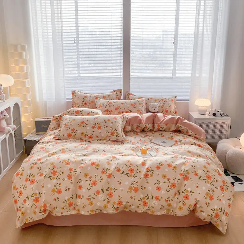 Fresh four-Piece Set Washed Cotton Bedding - sleek-selections