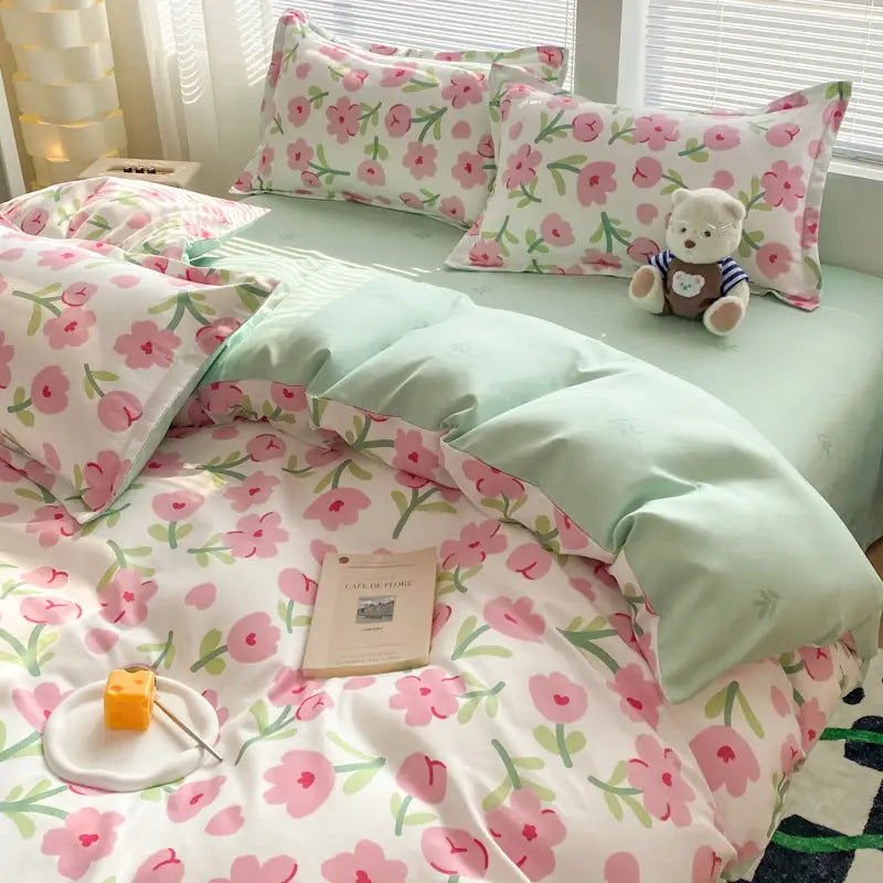 Fresh four-Piece Set Washed Cotton Bedding - sleek-selections