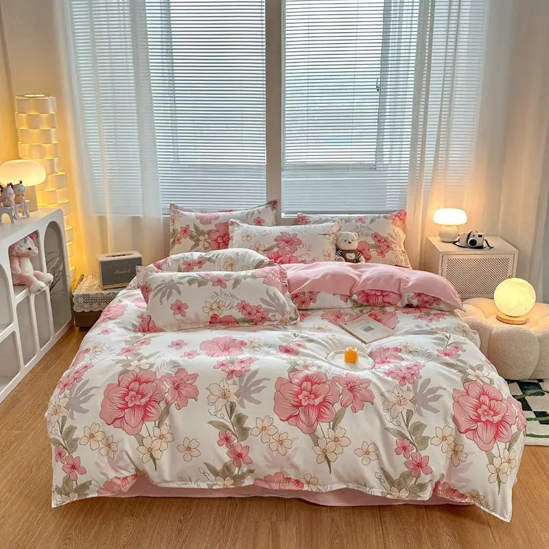 Fresh four-Piece Set Washed Cotton Bedding - sleek-selections